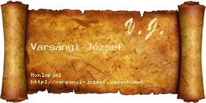 Varsányi József névjegykártya